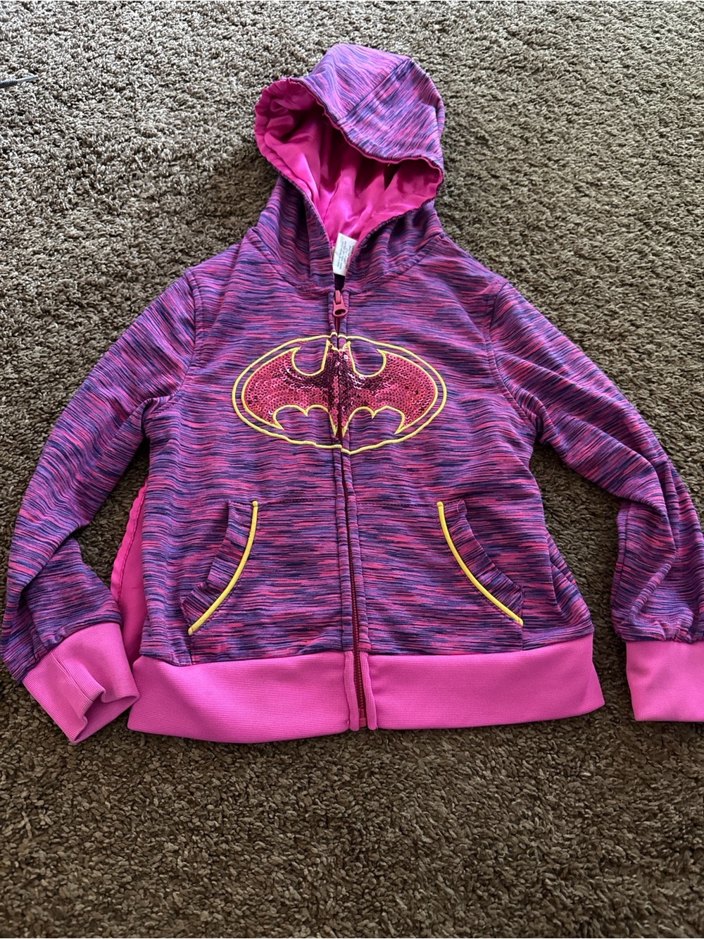 Pink & Purple Batgirl Hooded Zip-Up Jacket, 4T